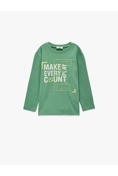 Koton Boy's Long Sleeve T-Shirt 6Wkb10374Tk Green