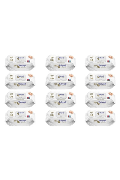 Babysoft Σετ υγρών μαντηλιών MERT Premium, 12 x 120 τεμάχια