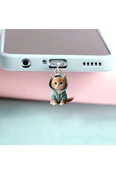 DefneAtes Sevimli Kedi Desenli Type-C Toz Koruma Tıpası - Ps5, Tablet ve Tele...