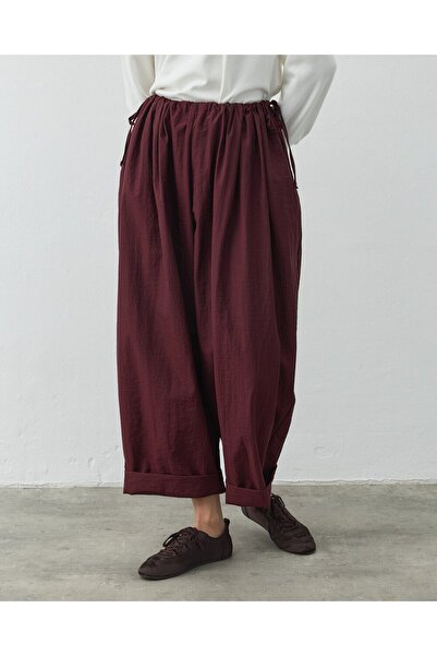 Aybikestil Crash Yandan Ayarlanan Pantolon Bordo