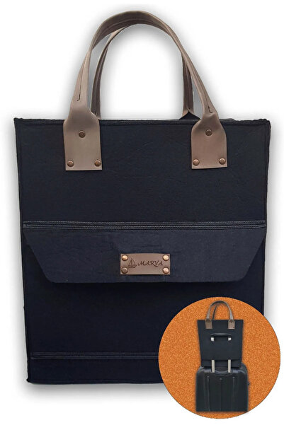 Enba İç ve Dış Ticaret Felt Travel Bag That Can Be Attached to Cabin Suitcase...