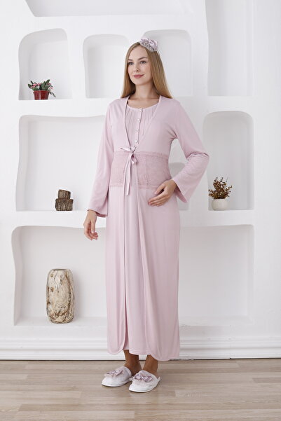 ERDENİZ TEKSTİL Konforlu Hamile Lohusa Gecelik ve Sabahlık Takımı | Uzun Kol ...