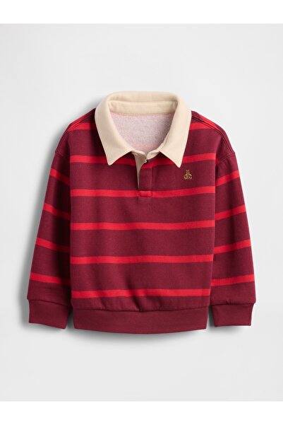 GAP Erkek Bebek Kırmızı Brannan Bear Detaylı VintageSoft Polo Sweatshirt