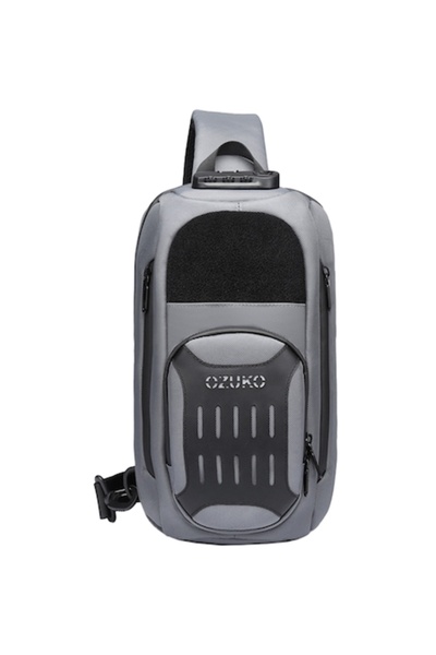 OZUKO Unisex crossbody backpack, water-resistant, USB port, TSA lock, anti-th...