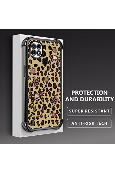 Hontinga جراب هاتف شفاف من السيليكون الناعم متوافق مع هاتف Realme C21 مطبوع ع...