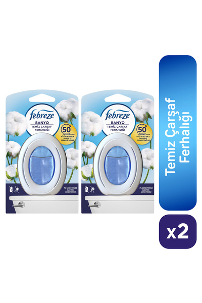 Febreze Hava Ferahlatıcı Banyo Oda Kokusu Temiz Çarşaf Ferahlığı x 2 Adet
