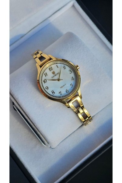 Raymond Rym-5036 32mm Women's Wristwatch - Numeral Detail - Gold - Stainless Steel Gold-White