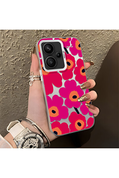 Hontinga Xiaomi Redmi Note 13 Pro Plus+ 5G Uyumlu Kılıfı Renkli çiçek Sert ka...