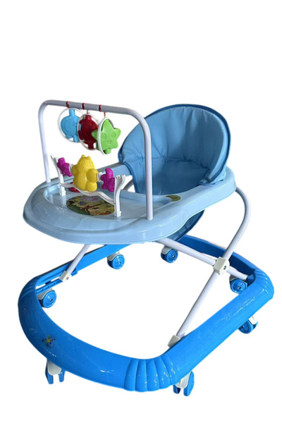 Baby love مشاية أطفال مزودة بألعاب وموسيقى، لون أزرق 33-607-2B