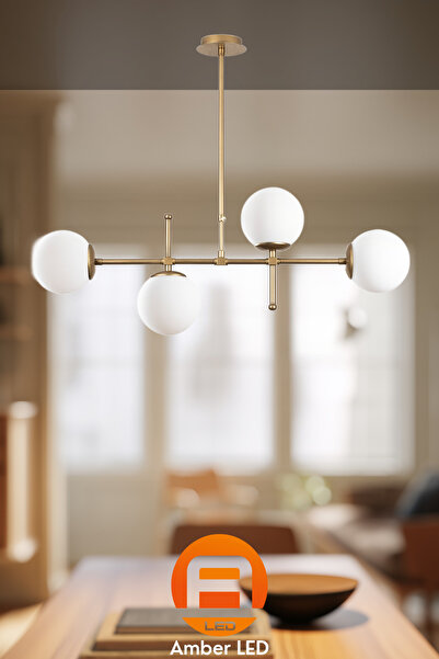 AmberLED Modern Cam Detaylı Avize Salon ve Yatak Odası İçin E27 Uyumlu