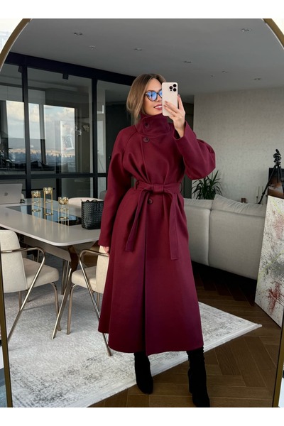 ln8 Boğazlı Uzun Kaşe Kaban