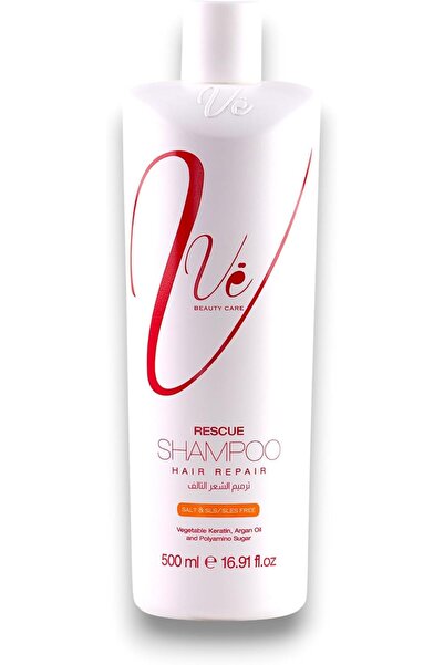 Ve Beauty Care Rescue Shampoo 500ml - Dry & Damaged Hair, Argan Oil & Keratin