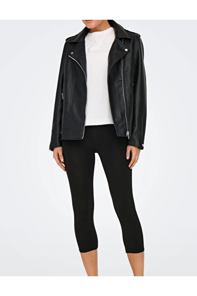 ONLY Only Faux Leather Jacket, black
