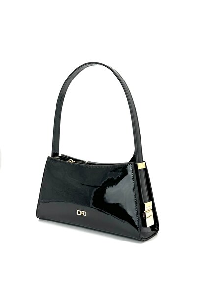 V'SHINE MODEL 3070 - Ayarlanabilir Kilit Detaylı Baget Çanta - SİYAH RUGAN