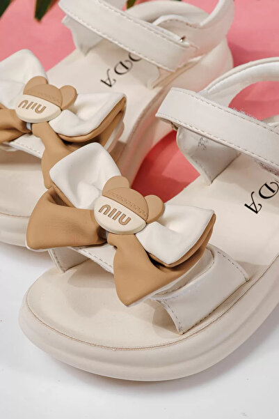 Zaira Sandale fete albe din piele ecologica Alina #22207 - 31