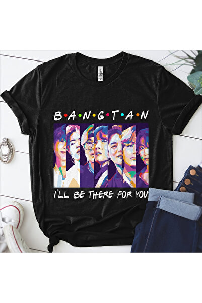 barsdepo Tricou imprimat BTS BANGTAN, Tricou oversize unisex pentru copii/adu...