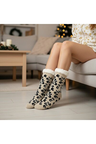 OEM 1 pair of women's fleece socks, soft and warm, non-slip, 31508-5