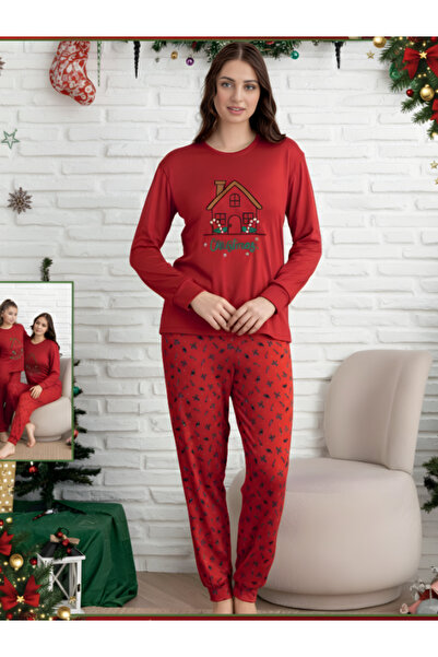ELİTOL Women's New Year Concept Luxury Thermal Pajama Set