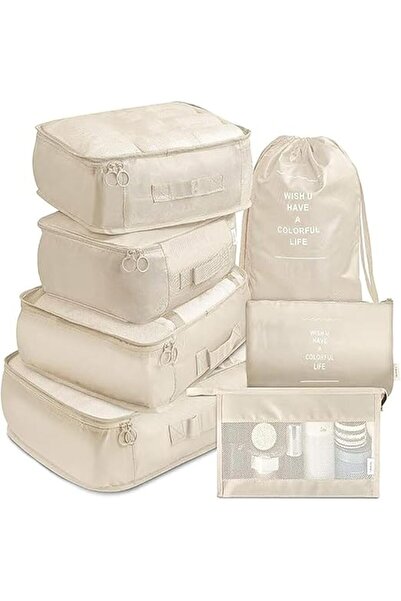 Arabest حقيبة سفر مكونة من 8 قطع، حقيبة سفر متعددة الأحجام وخفيفة الوزن للغاية، مجموعة منظم حقائب السفر، مستلزمات السفر