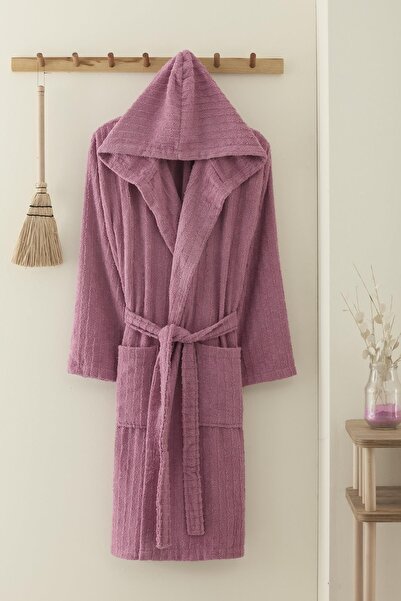 Semecca رداء حمام بغطاء للرأس من القطن للجنسين