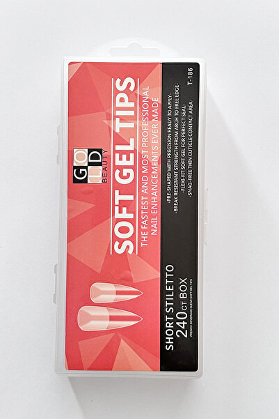 Gold Beauty 240'lı Stiletto Jel Tips Takma Tırnak Short Stiletto