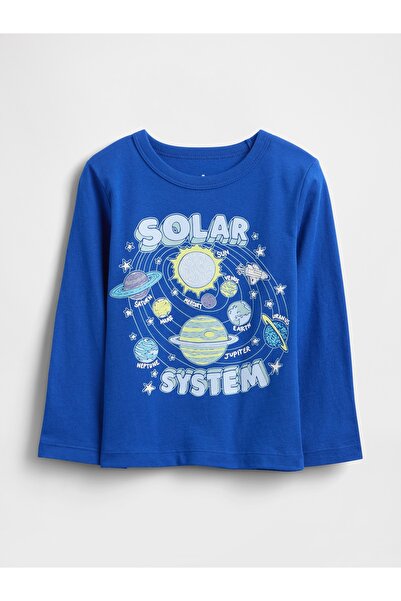 GAP Erkek Bebek Kobalt Mavisi Grafik Baskılı T-Shirt