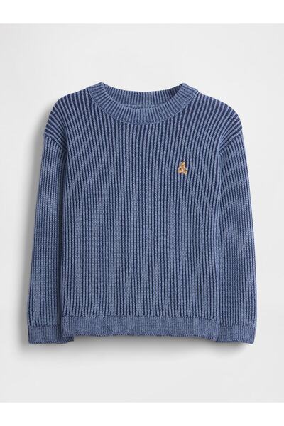 GAP Erkek Bebek Mavi Shaker-Stitch Kazak