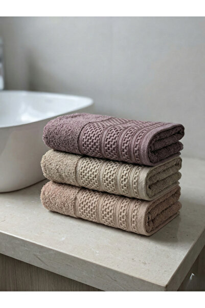 VİENNA مجموعة من 3 مناشف يد قطنية مقاس 50×90 – ناعمة الملمس، عالية الامتصاص، سريعة الجفاف، مناشف فاخرة