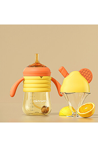 Ominii زجاجة ماء للأطفال بسعة 240 مل مزودة بماصة، كوب شرب للأطفال، زجاجات حليب مضادة للمغص