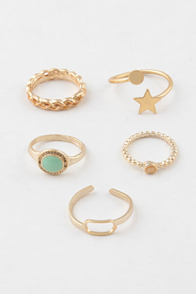 Sortie Aksesuar Yıldız Daire ve Dikdörtgen Figürlü Mineli 5'li Boyu Ayarlanab...