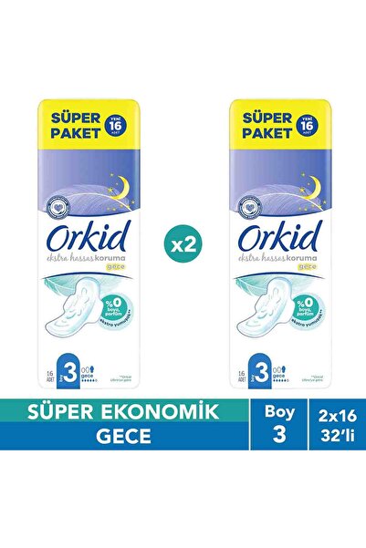Orkid Ekstra Hassas Dörtlü Paket Uzun Ekstra 16 Adet X2