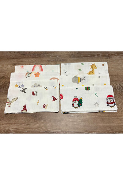 Ponchik 7-Pack 100% Cotton Double Layer Checkered Baby Mouth Wipes - Mixed Pa...