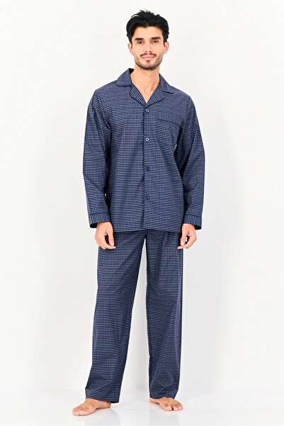 English Laundry طقم بيجاما رجالي مكون من قطعتين بنقشة مربعات، متعدد الألوان