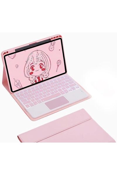 Arabest حافظة لوحة مفاتيح، لوحة مفاتيح بلوتوث لاسلكية قابلة للفصل مع حامل قلم، غطاء واقٍ مغناطيسي