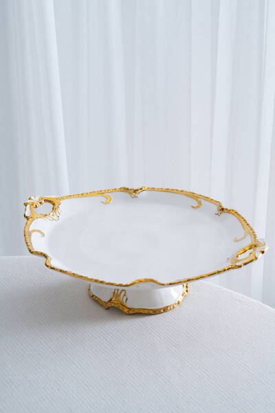 ACAR Edwina Footed Round Porcelain Serving Dish - 39 cm