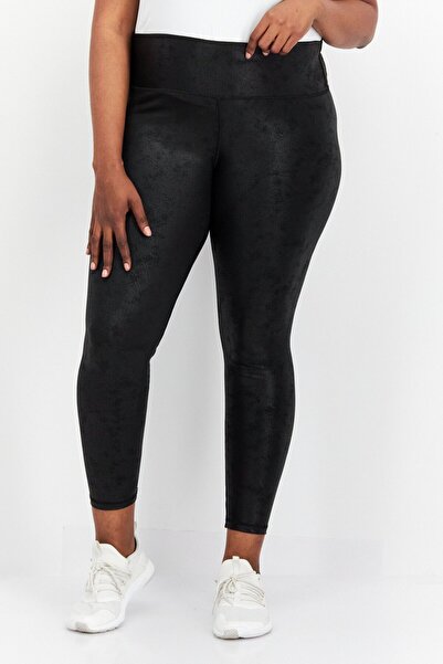 Black Tape Women Plus Size Textured Pull On Leggings, Black