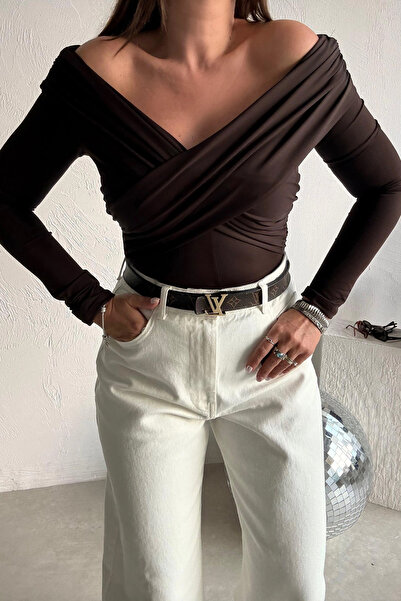 Melissatelier بلوزة مادونا ياكا بأزرار على الجهتين باللون البني