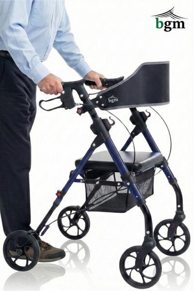 bgm Walker Lüks Rolatör Yürüteç – Frenli, Oturaklı, Sepetli Katlanır Lüks Tek...