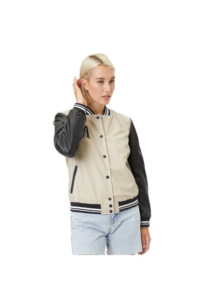 mauritius Geaca de Piele Dama Gipsy Gri/Negru Mora