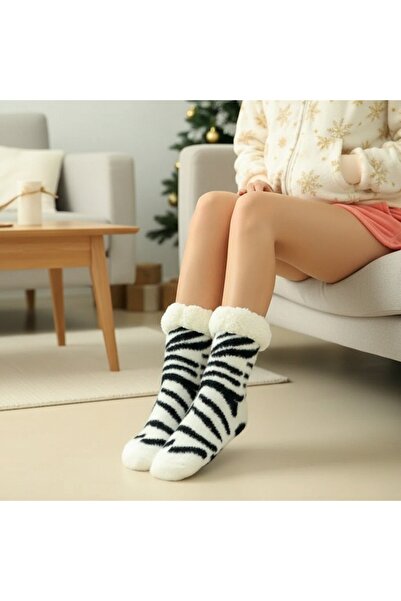 OEM 1 pair of women's fleece socks, soft and warm, non-slip, 31508-5
