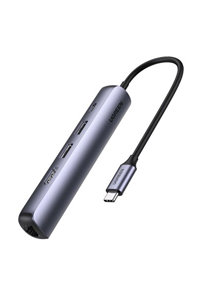 Ugreen CM418 Ултра тънък конектор за компютър USB Type-C USB 3.0 x 2 сив