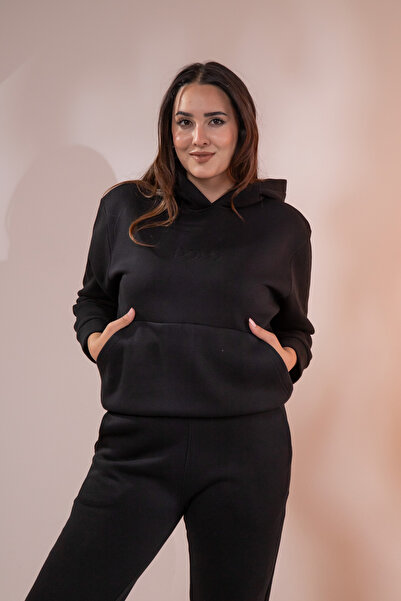 Roxxlen Kadın Büyük Beden Cepli Sweatshirt