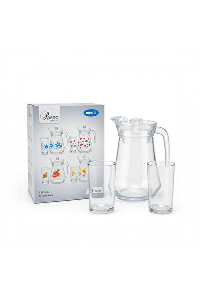 Tımmy TW074 Rose Water Set, Plain Design, 7 Pieces