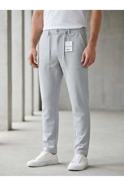 hello7 Men's Half-Waist Elastic Lace-Up Jogger Model Trousers