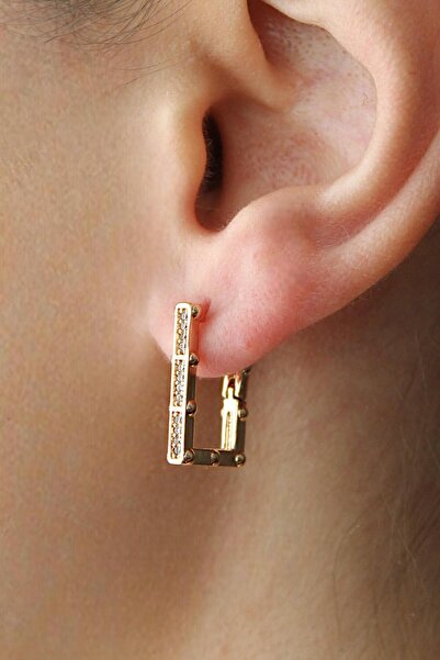Nenya Vip Steel Zircon Stone Simple Carla Rectangular Form Earrings