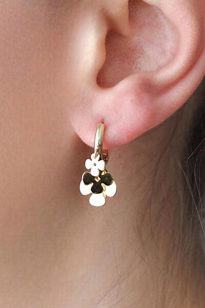 Nenya Vip Steel Clover Model Hoop Earrings