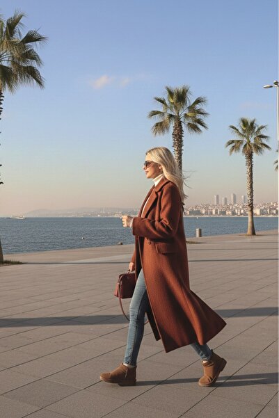 Barbora Kışlık Astarlı Detaylı Kadın Kaşmir Kaban