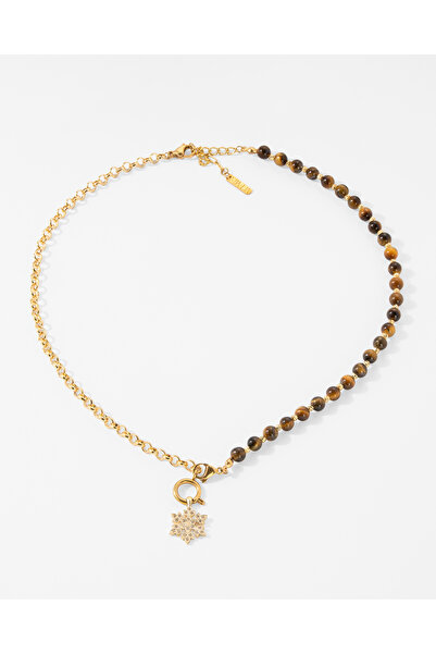 Mia Lia Design Çıkarılabilir Doğal Taş Kolye | Taş Seçenekli(Ametist-İnci-Pem...