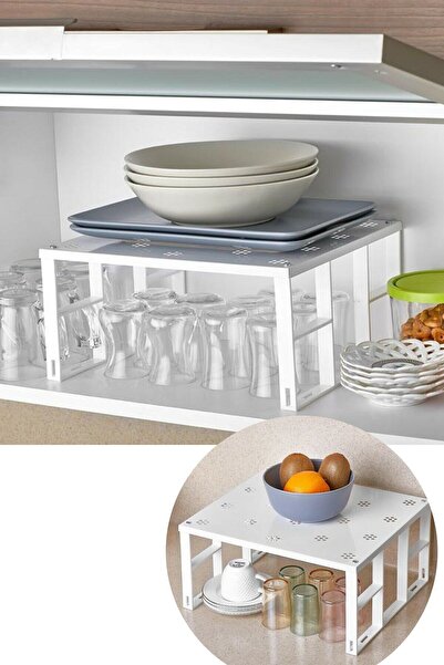 Mim Life منظم رفوف داخلي فاخر باللون الأبيض