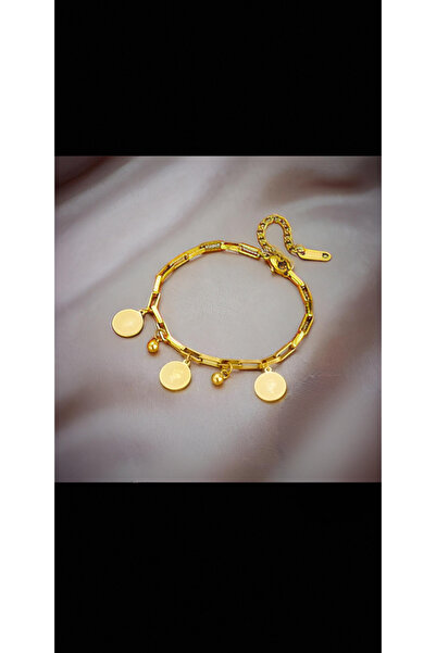 chd-store سوار من الفولاذ المقاوم للصدأ بلون ذهبي، سلسلة ذات لوحة دائرية، للح...